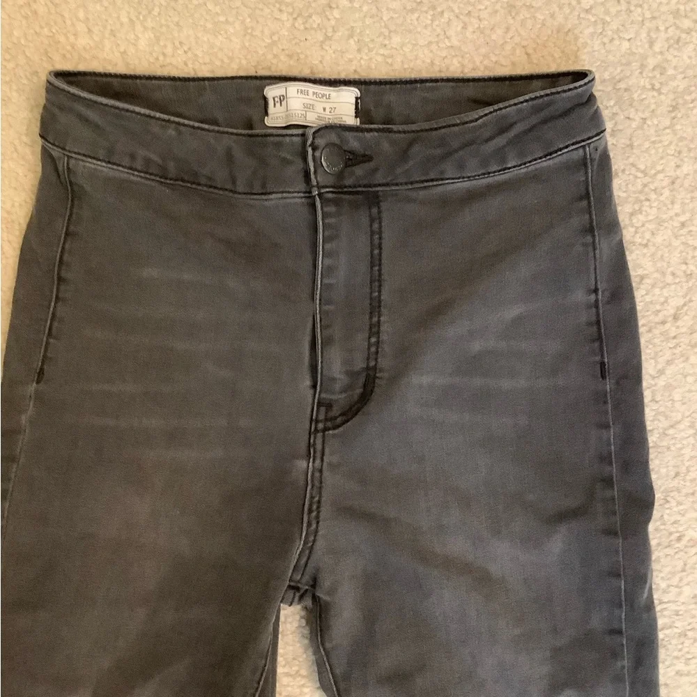 Free People Just Float Flare Bell Bottom Pant Jeans Black Grey size 27/4 Small. - Picture 3 of 16